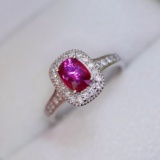 14k Gold 1.03 Ctw Natural Ruby & Diamond Ring