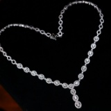 14k Gold 8.00 Ct Natural H Diamond Necklace