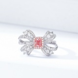 14k Gold 0.89 Ctw Natural Pink Diamond & Diamond Ring