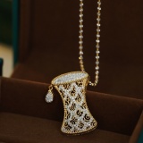 14k Gold 0.53 Ct Natural H Diamond Pendant