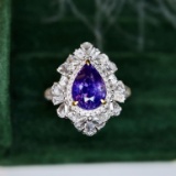 14k Gold 2.83 Ctw Natural Sapphire & Diamond Ring