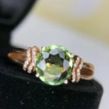 14k Gold 1.95 Ct Natural Tourmaline & Diamond Ring