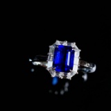 14k Gold 1.81 Ctw Natural Sapphire & Diamond Ring