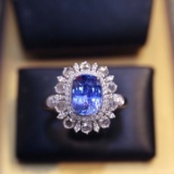14k Gold 1.8 Ct Natural Sapphire & Diamond Ring