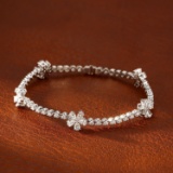 14k Gold 2.87 Ctw Natural H Diamond Bracelet