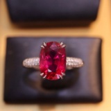 14k Gold 3 Ct Natural Tourmaline & Diamond Ring