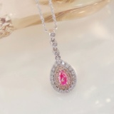 14k Gold 0.36 Ctw Natural Pink Diamond & Diamond Necklace