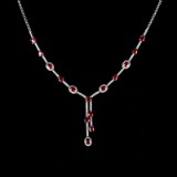 14k Gold 5.33 Ctw Natural Ruby & Diamond Necklace