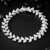 14k Gold 3.26 Ctw Natural H Diamond Bracelet