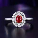 14k Gold 0.9 Ctw Natural Ruby & Diamond Ring