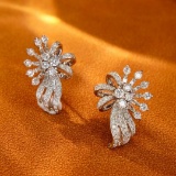 14k Gold 1.0 Ct Natural H Diamond Earrings