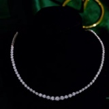 14k Gold 3 Ct Natural H Diamond Necklace