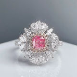 14k Gold 1.69 Ctw Natural Pink Diamond & Diamond Ring