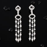 14k Gold 2.97 Ctw Natural H Diamond Earrings