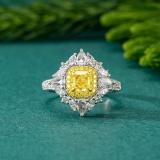 14k Gold 2.06 Ctw Natural Yellow Diamond & Diamond Ring/pendant