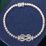 14k Gold 1 Ct Natural H Diamond Bracelet