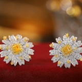 14k Gold 0.9 Ct Natural Color Diamond Earrings