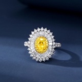 14k Gold 2.64 Ctw Natural Yellow Diamond & Diamond Ring