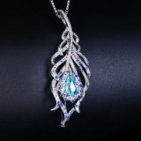 14k Gold 1.25 Ctw Natural Paraiba Tourmaline & Diamond Brooch/pendant