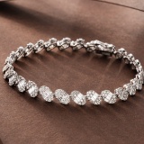 14k Gold 3.15 Ctw Natural H Diamond Bracelet