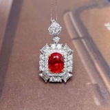 14k Gold 1.95 Ctw Natural Ruby & Diamond Pendant