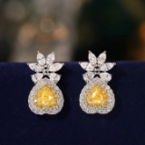 14k Gold 1.16 Ct Natural Color Diamond Earrings
