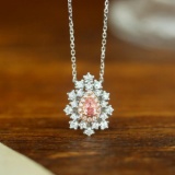 14k Gold 0.41 Ctw Natural Pink Diamond & Diamond Necklace