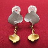 14k Gold 0.1 Ct Natural H Diamond Earrings