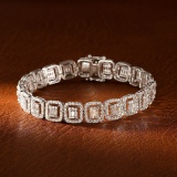 14k Gold 3.71 Ctw Natural H Diamond Bracelet