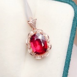 14k Gold 4.5 Ct Natural Tourmaline & Diamond Pendant