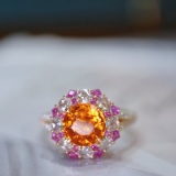 14k Gold 2.71 Ctw Natural Partschinite & Diamond Ring