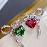 14k Gold 5.1 Ctw Natural Tourmaline & Diamond Earrings