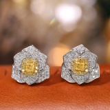 14k Gold 0.66 Ct Natural Color Diamond Earrings