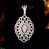 14k Gold 1.05 Ct Natural H Diamond Pendant
