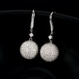 14k Gold 3.12 Ct Natural H Diamond Earrings