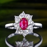 14k Gold 0.54 Ct Natural Ruby & Sapphire Ring