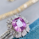 14k Gold 3.2 Ctw Natural Sapphire & Diamond Ring