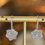 14k Gold 0.8 Ct Natural H Diamond Earrings