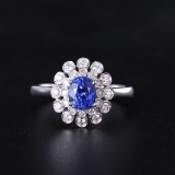 14k Gold 1.50 Ctw Natural Sapphire & Diamond Ring