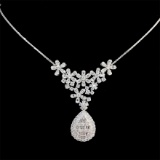 14k Gold 3.00 Ct Natural H Diamond Necklace