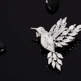 14k Gold 1.53 Ctw Natural H Diamond Brooch