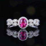 14k Gold 0.65 Ctw Natural Sapphire & Diamond Ring