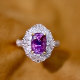 14k Gold 2.67 Ctw Natural Sapphire & Diamond Ring