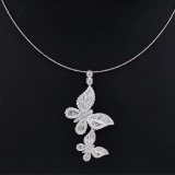 14k Gold 1.87 Ctw Natural H Diamond Pendant