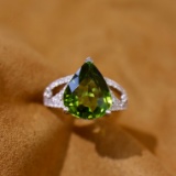 14k Gold 5.98 Ctw Natural Tourmaline & Diamond Ring