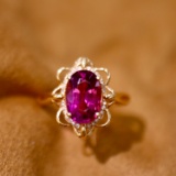 14k Gold 2.36 Ctw Natural Tourmaline & Diamond Ring