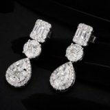 14k Gold 3.38 Ctw Natural H Diamond Earrings