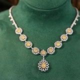 14k Gold 5.53 Ct Natural Color Diamond Necklace