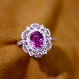 14k Gold 2.99 Ctw Natural Sapphire & Diamond Ring