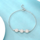 14k Gold 1.0 Ct Natural H Diamond Bracelet